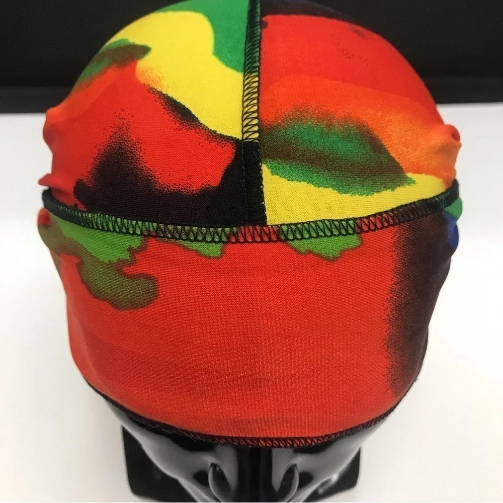 Jersey Durag Head Scarf Turban Multicolored Long Tail Stretch Wave Cap - Picture 6 of 14